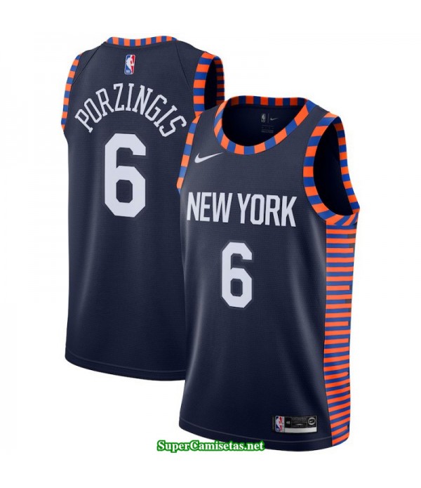 Camiseta 2019 Porzingis 6 azul New York Knicks