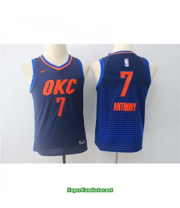 Camiseta NIÑOS Anthony 7 azul oklahoma city 2018 b