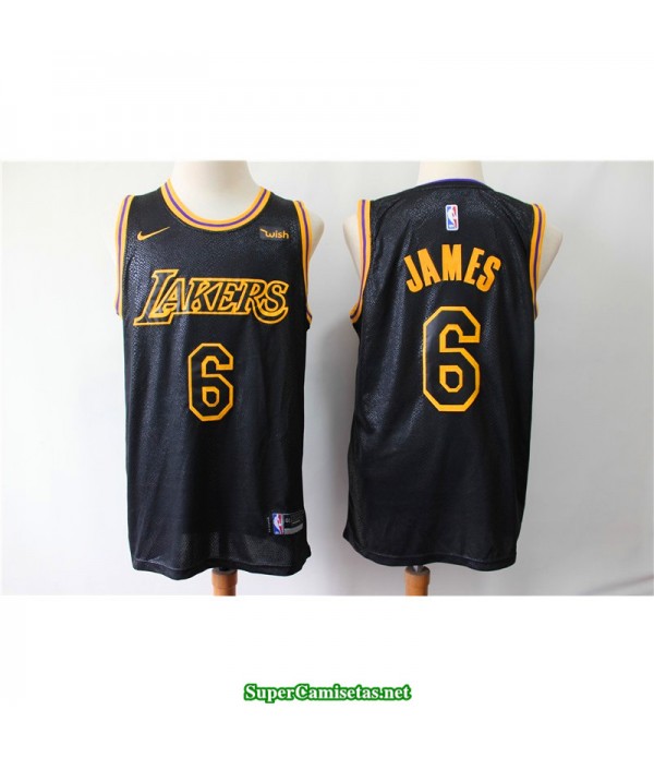 Camiseta 2019 Lebron James 6 negra b Angeles Lakers