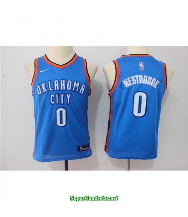 Camiseta NIÑOS Westbrook 0 azul oklahoma city 2018