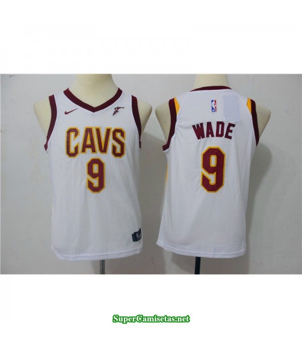 Camiseta NIÑOS Wade 9 blanca cleveland cavaliers 2018