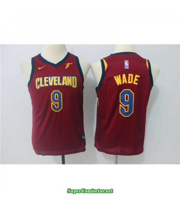 Camiseta NIÑOS Wade 9 roja cleveland cavaliers 2018