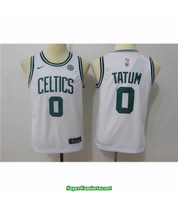 Camiseta NIÑOS Tatum 0 blanca Boston Celtics