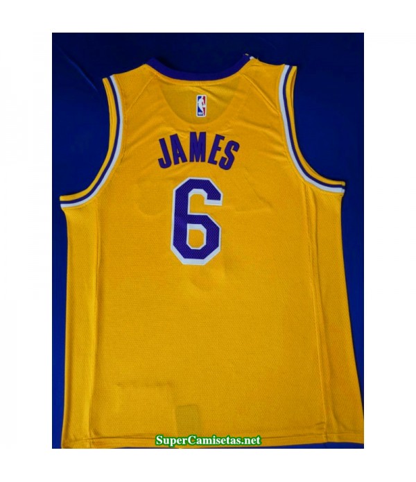 Camiseta 2019 Lebron James 6 amarilla Angeles Lakers