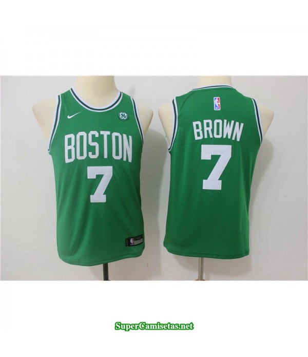 Camiseta NIÑOS Brown 7 verde Boston Celtics 2018