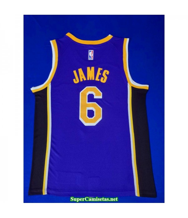 Camiseta 2019 Lebron James 6 morada Angeles Lakers