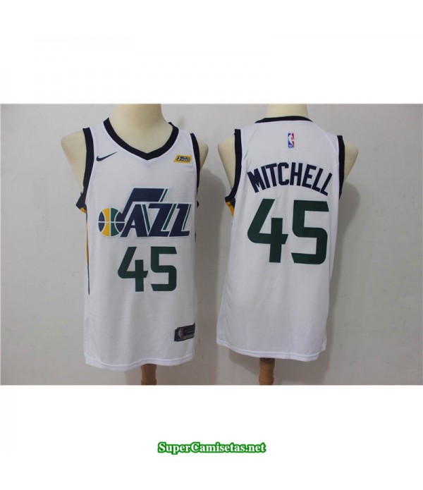 Camiseta 2018 Mitchell 45 blanca Utah Jazz