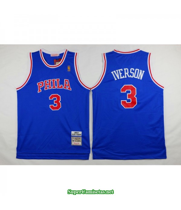 Camiseta Iverson 3 azul Philadelphia Sixers