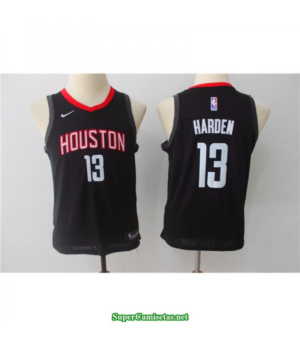 Camiseta NIÑOS Harden 13 Houston Rocket negra 2018