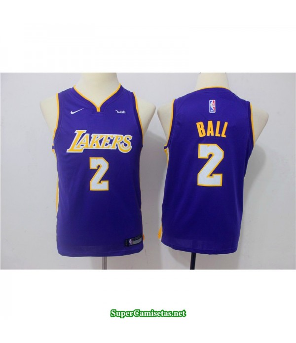 Camiseta NIÑOS Ball 2 Angeles Lakers morada 2018