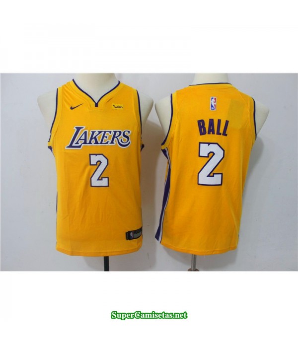 Camiseta NIÑOS Ball 2 Angeles Lakers amarilla 2018