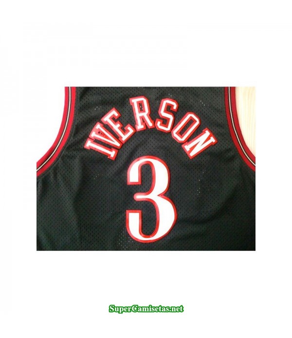 Camiseta Iverson 3 negra Philadelphia Sixers
