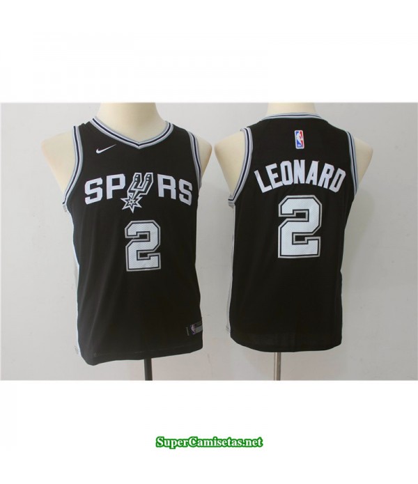 Camiseta NIÑOS Leonard san antonio spurs negra 2018
