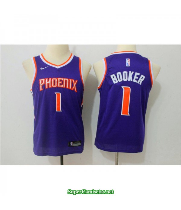 Camiseta NIÑOS Booker Suns morada 2018