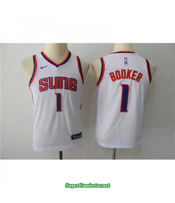 Camiseta NIÑOS Booker Suns blanca 2018