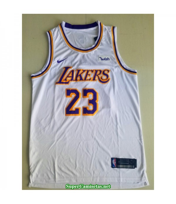 Camiseta 2018 Lebron James 23 blanca Angeles Lakers RETRO