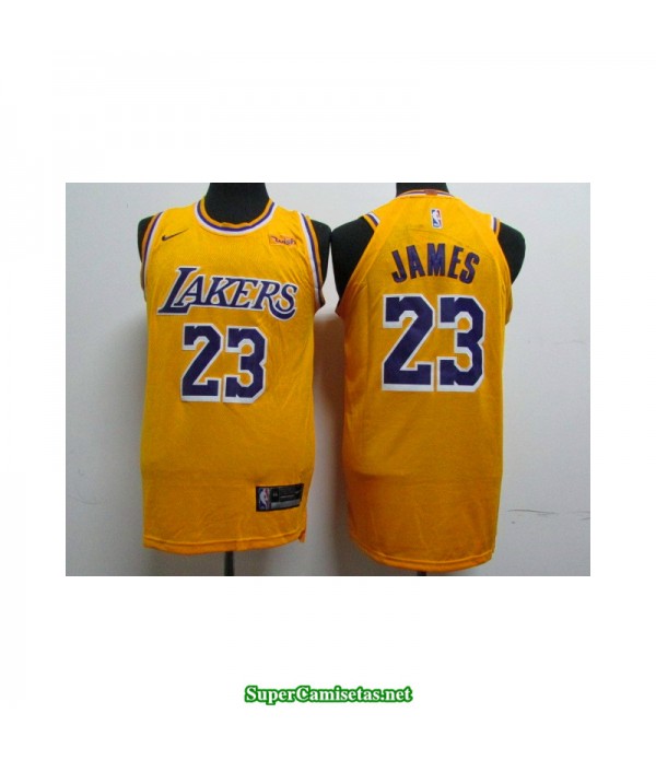Camiseta Lebron James 23 amarilla Angeles Lakers R...