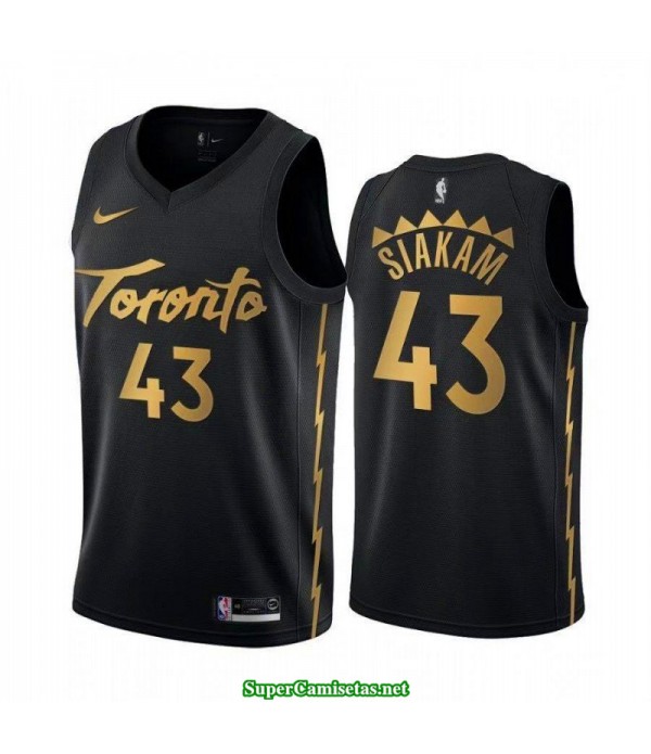 Camiseta 2020 Siakam 43 negra gold Toronto Raptors