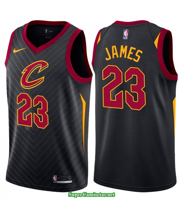 Camiseta NIÑOS james 23 negra rayas cleveland cavaliers 2018