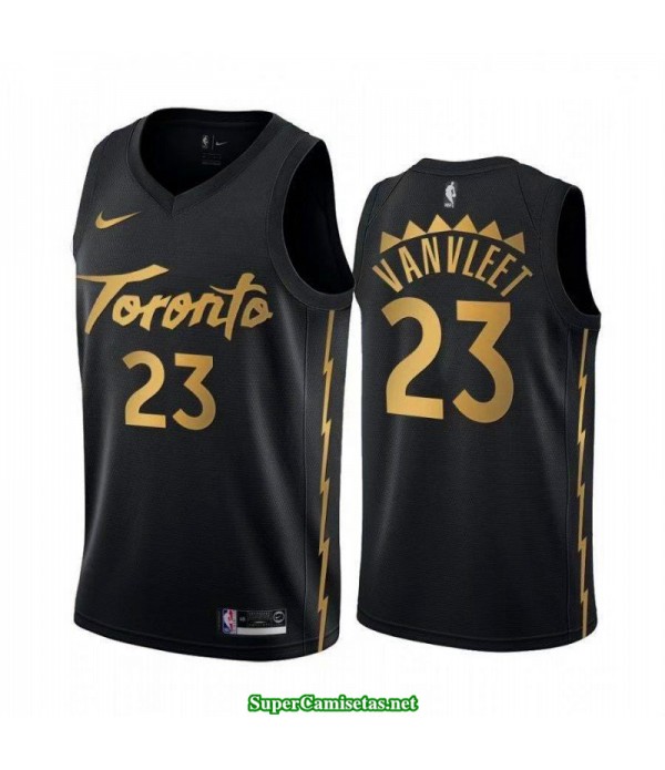 Camiseta 2020 Vanvleet 23 negra gold Toronto Raptors