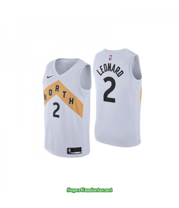Camiseta 2019 Leonard 2 blanca Toronto Raptors North