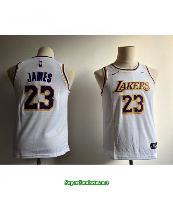 Camiseta Lebron James 23 blanca Angeles Lakers redondo