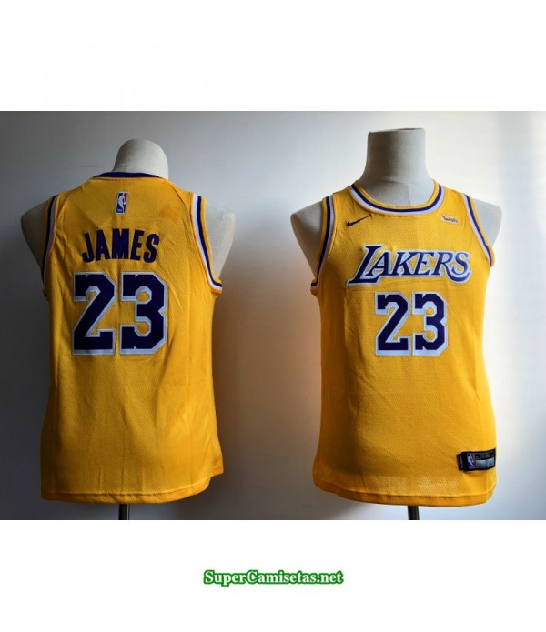 Camiseta 2018 Lebron James 23 amarilla Angeles Lakers