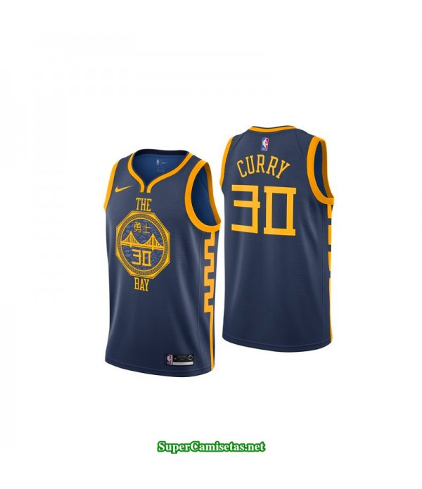 Camiseta 2019 Stephen Curry 30 azul Golden State Warriors