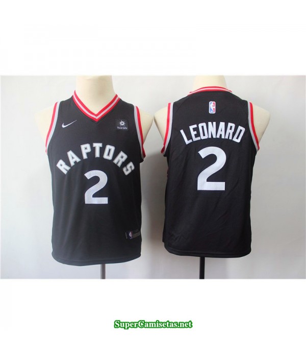 Camiseta 2018 Leonard 2 negra Toronto Raptors parche patrocinador