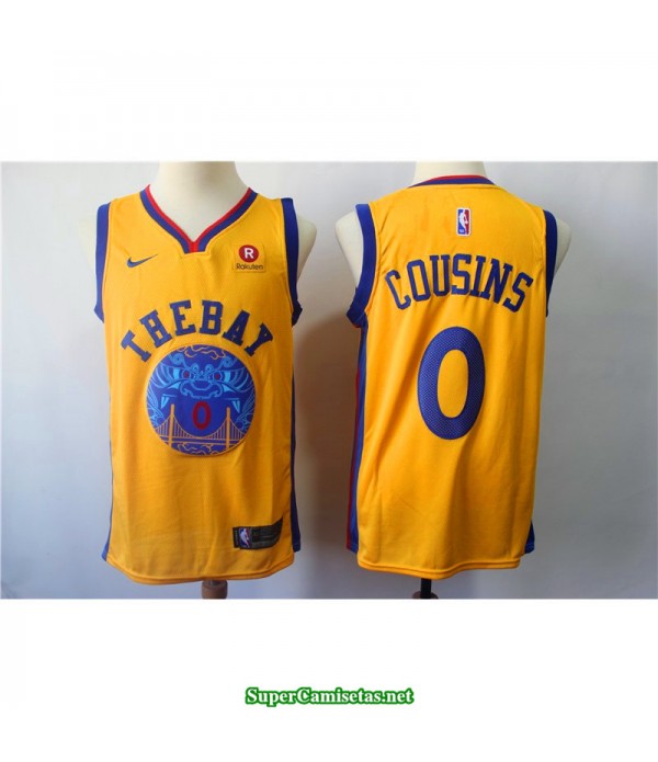 Camiseta 2018 Cousins 0 amarilla Golden State Warriors