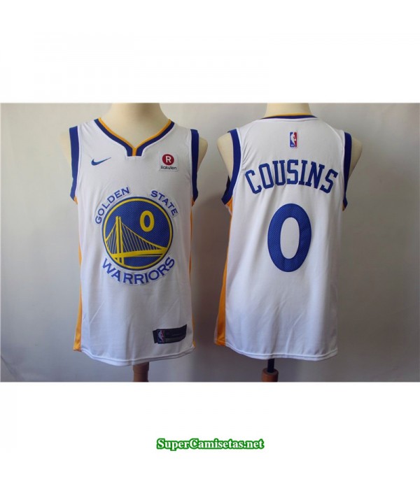 Camiseta 2018 Cousins 0 blanca Golden State Warriors