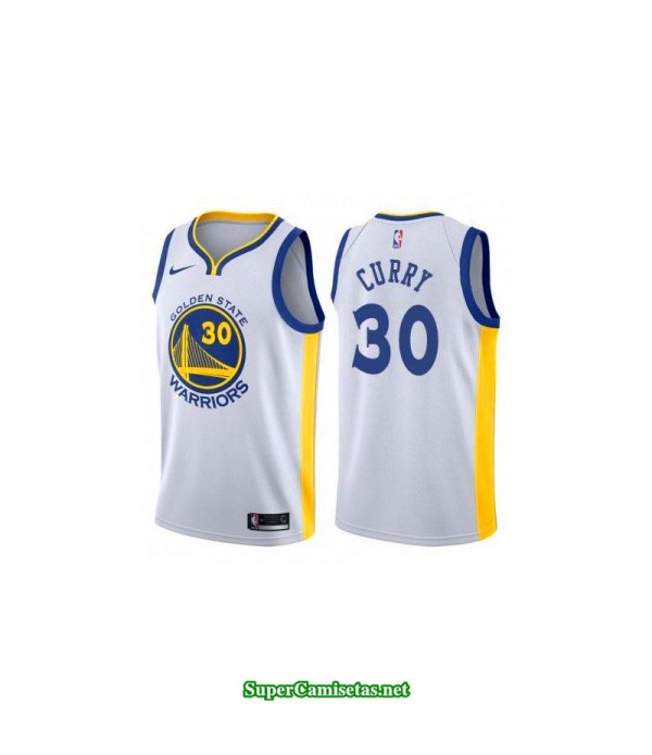 Camiseta 2018 Stephen Curry 30 blanca Golden State Warriors
