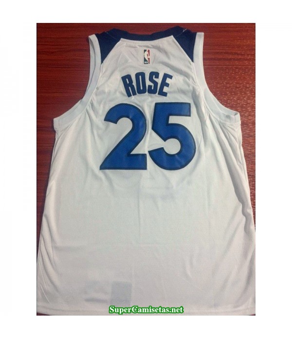 Camiseta 2019 Rose 25 blanca Minnesota Wolves