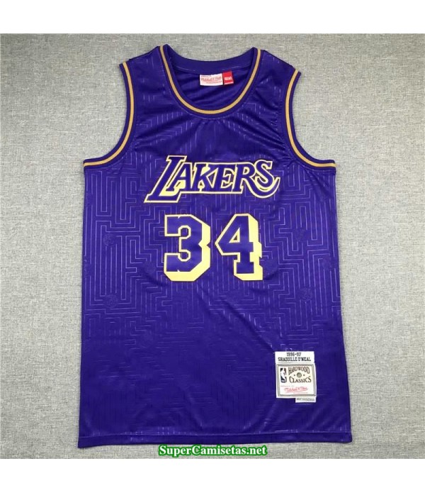 Camiseta nba Oneal 34 stripes Angeles Lakers Mamba