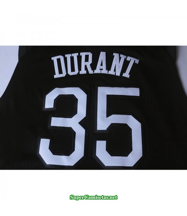 Camiseta 2018 Kevin Durant 35 negra Golden State Warriors town