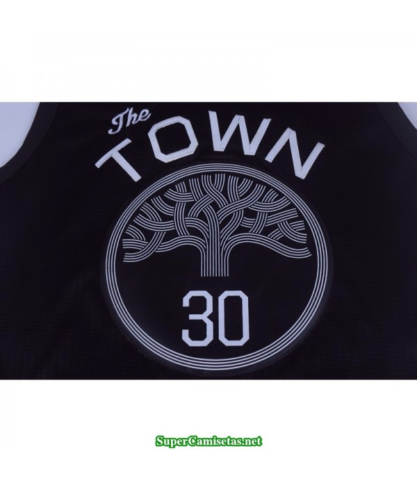 Camiseta 2018 Curry 30 negra Golden State Warriors town