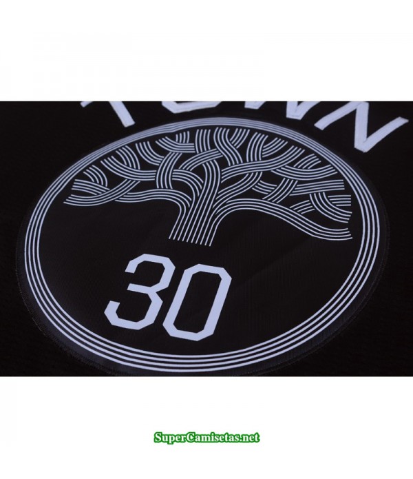 Camiseta 2018 Curry 30 negra Golden State Warriors town
