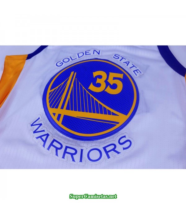 Camiseta 2018 Kevin Durant 35 blanca Golden State Warriors