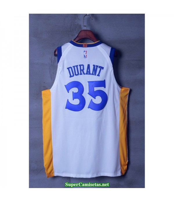 Camiseta 2018 Kevin Durant 35 blanca Golden State Warriors
