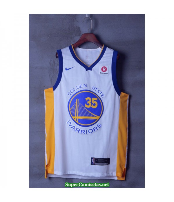 Camiseta 2018 Kevin Durant 35 blanca Golden State Warriors