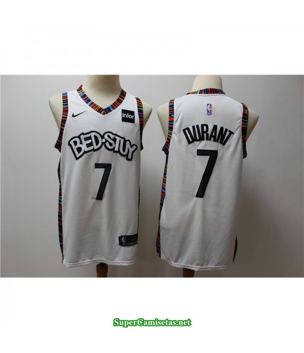 Camiseta 2020 Nets Brooklyn Kevin Durant 7 Bed-Stu...