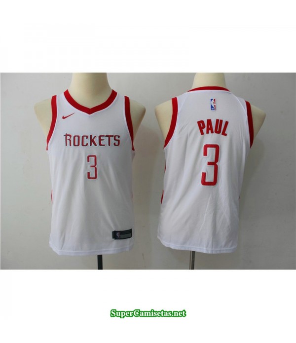 Camiseta NIÑOS Paul 3 Houston Rocket blanca 2018