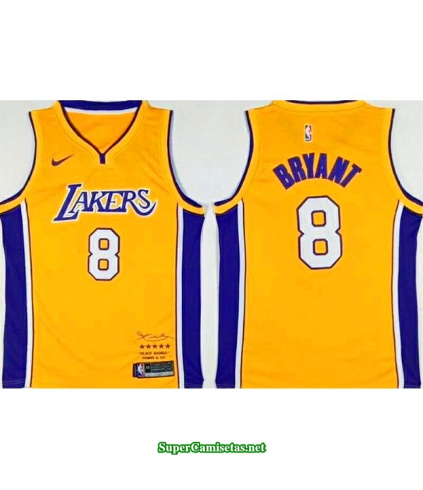 Camiseta Kobe Bryant 8 amarilla Angeles Lakers