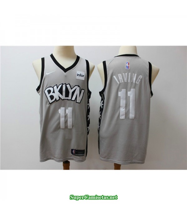 Camiseta 2020 Nets Brooklyn Irving 11 gris