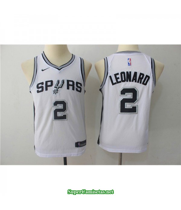 Camiseta NIÑOS Leonard san antonio spurs blanca 2018