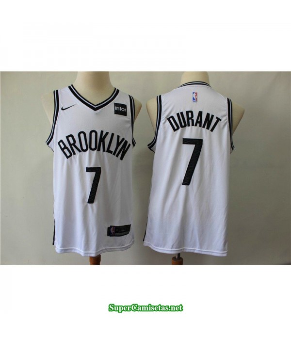 Camiseta Nets Brooklyn Kevin Durant 7 blanca