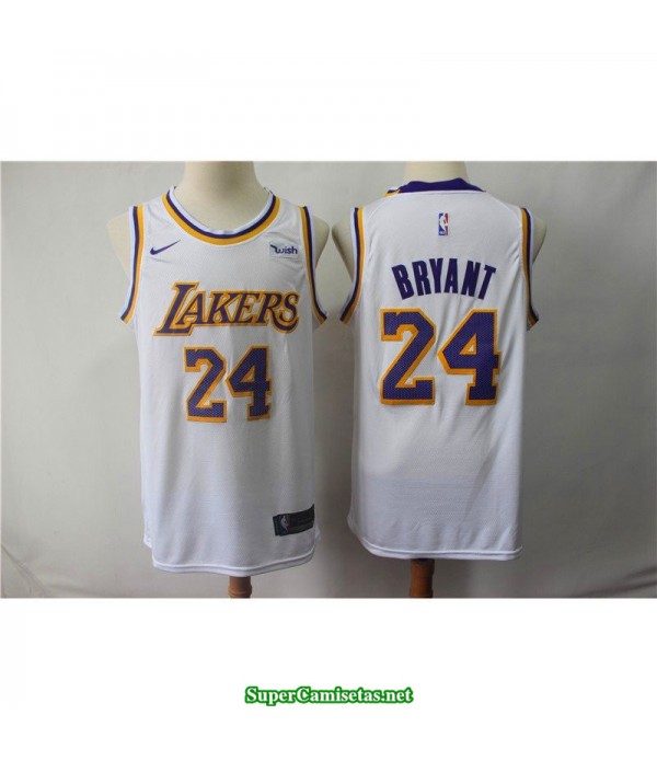Camiseta Kobe Bryant 24 blanca Angeles Lakers cuello redondo
