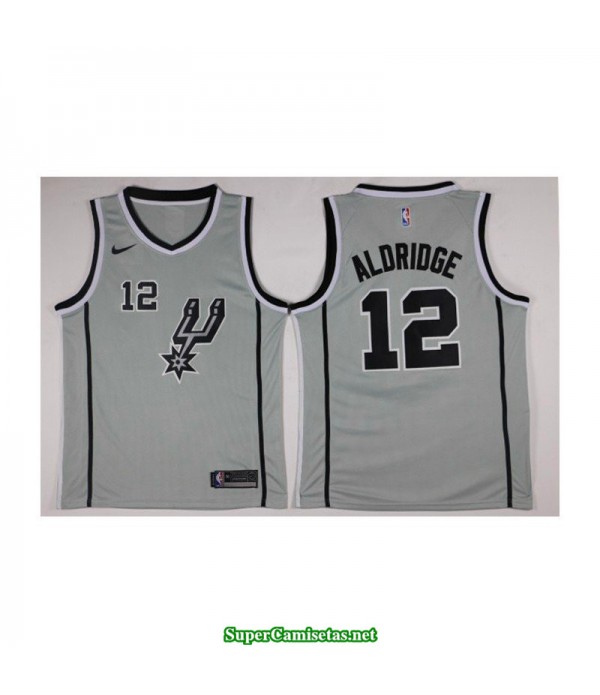 Camiseta 2018 Aldridge 12 gris San Antonio Spurs