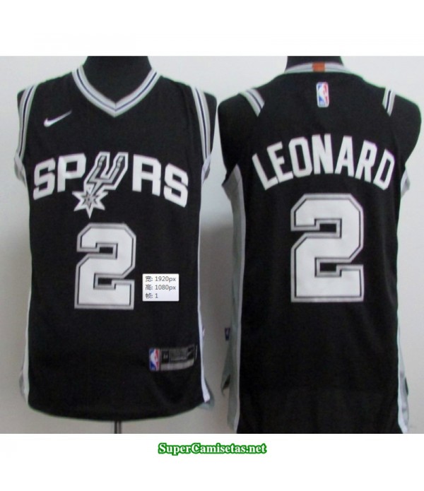 Camiseta 2018 Leonard 2 negra San Antonio Spurs