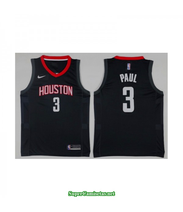 Camiseta 2018 Paul 3 negra Houston Rockets